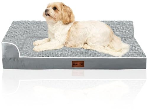 MOMO PET Hundebetten für große Hunde - orthopädische Hundebetten - wasserdichtem Futter - Rutschfester Unterseite - wasserdichtes Hundesofa mit abnehmbarem - waschbarem Bezug (M: 71 x 58 x 17 cm)