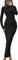 Haibang Women Bodycon Maxi Dress Sexy Lounge Long Dress Elegant Long Sleeve Ruched Dresses Crew Neck Slim Fit Cocktail Night Club Party Dress Black