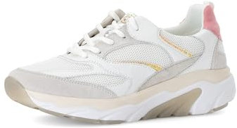 Gabor Damen Low-Top Sneaker, Frauen Halbschuhe,schnürschuhe,schnürer,straßenschuhe,Strassenschuhe,Sportschuhe,Weiss/White/pink,42 EU / 8 UK