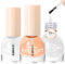 Base and Top Coat Nail Polish Set, 3Pcs No Wipe Shiny and Matte Coat for Fingernail Air Dry Clear Nail Polish Long Lasting Nail Protective DIY at Home (Base Coat Shiny/Matte Top Coat, 10 ML)