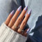 SXVME 48 Pcs Lilac Press on Nails Almond Medium Acrylic False Nails Medium Stiletto Natural Fake Nail Set Elegant Solid Color Full Cover Glossy Gel Stick on Nails for Women Daily Wear