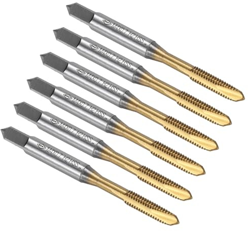 QUARKZMAN 6 Stück Maschine Gewindebohrer Spitze M4 x 0,7 Metrisch Spitzengewindeschneider HSS6542 Universelle und Hochwertige Gewindebohrer Titanbeschichtete Oberfläche