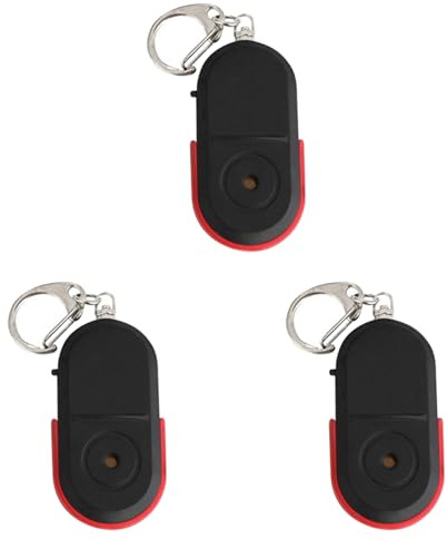 Remingtape 3X Mini Détecteur de Clé de Sifflet Anti-Perte Alarme sans Fil Balise Intelligente Localisateur de Clé Porte-Clés Tracker Sifflet Son LED Lumière Tracker