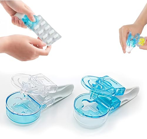 2 Pcs Pill Popper for Blister Packs,Blister Pack Opener Portable Pill Taker Remover Poppers for Tablets Extractor Medication Assistance Tool Puncher Pills Aids Cutter Easy Extractor from Foil Gadgets