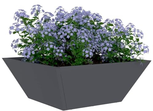 vidaXL Garten-Pflanzgefäß 5 STK. Anthrazit 40 x 40 x 15 cm | Hält lange und ist umweltfreundlich, Hält Feuchtigkeit und Verschüttungen fern, Ideal für Innen- und Außenbereiche