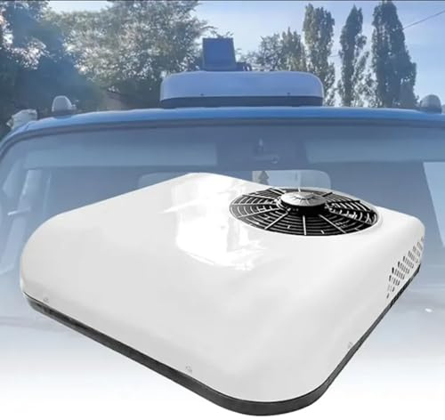 guoyjmm 12V/24V RV Air Conditioner, Universal Electric Truck RV Rooftop Air Conditioner, for RVs, Vans, Semi Truck, Cranes, Excavators, Agricultural Vehicles, Cooling Only,White-12V