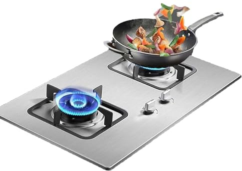 Gas Stove 2 Burner - 4.2KW Stainless Steel Cooktop, Tabletop and Flush-mounted Gas Hob for Outdoor Kitchen and Camping