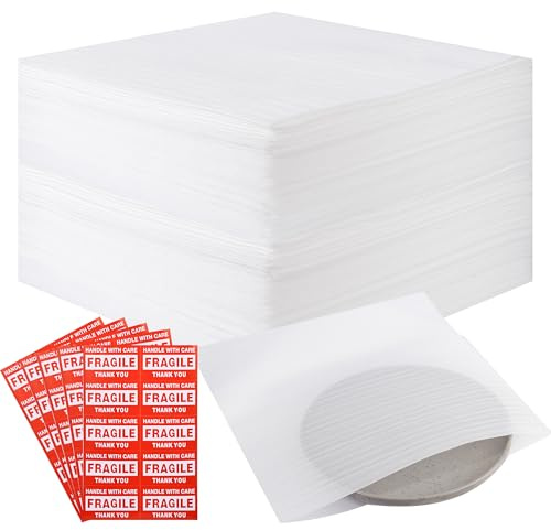 YIYIZI Packaging Material Pack of 100, Bubble Wrap Moving 30 x 30 cm, Foam Film with Label, Foam Packaging for Moving Boxes, Crockery, Glasses, Wine Bottles, Bowls