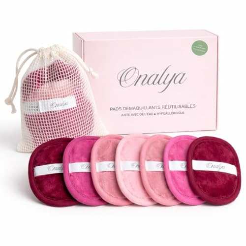 Lot de 7 LINGETTES DÉMAQUILLANTES LAVABLES en Microfibre – Réutilisables, Douces pour Peaux Sensibles – Alternative Écologique aux Cotons Jetables