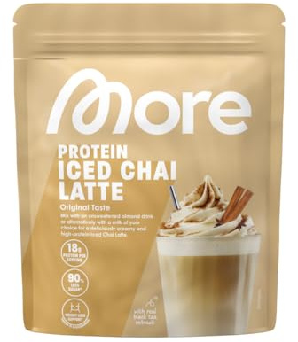 MORE Protein Iced Chai Latte, 650g | Mit wertvollen Proteinen, wenig Zucker und Fett - made in Germany