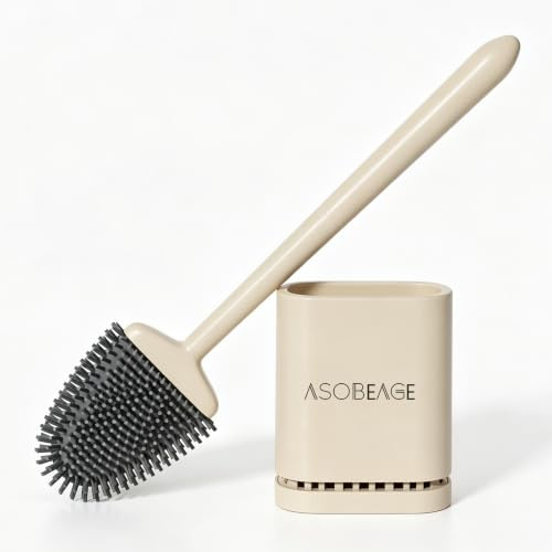 ASOBEAGE Toilet Brush and Holder, Toilet Bowl Brush for Bathroom Toilet (terracotta)