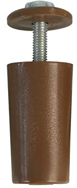 Amig – 2er-Pack Rollladenstopper aus braunem Kunststoff | Anschlagpuffer mit rostfreier M5 Schraube und äußerer Konterscheibe | Wetterfest | Länge: 40 mm