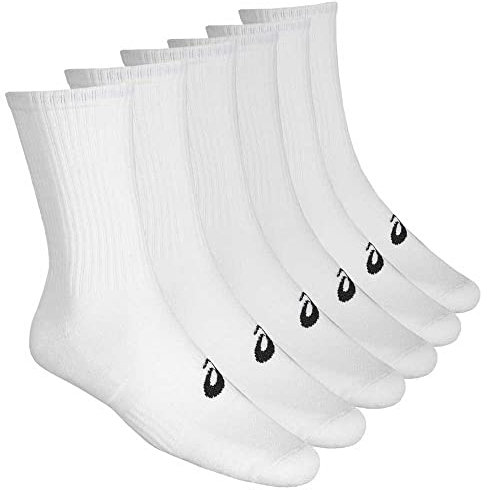 ASICS 6er Pack Crew Sock Socken Weiss, 35-38 Ohne Geschlecht