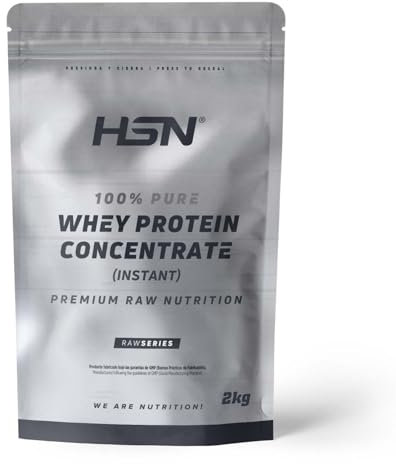 HSN Concentrado de Proteína de Suero | Sin Sabor 2Kg | 100% Whey Protein Concentrate (WPC) | No Incluye Dosificador | No-GMO, Vegetariano, Sin Gluten ni Soja