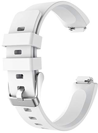 Colorful Für Fitbit Inspire/Inspire HR Armband Silikon Sport Ersatzarmband Ersatz-Uhrenarmband Replacement Wechselarmband Watch Band für Fitbit Inspire/Inspire HR Fitness Tracker (Weiß)