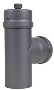 LANZZAS Pelletrohr T-Stück mit Kondensatkapsel, im Durchmesser DN Ø 80 mm, in gussgrau, Pellet-, Ofenrohr-, Rauchrohr T Stück, für Ihren Pelletofen.