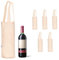 Hell Blues 6 Pcs Canvas Bottle Wine Bags with Handles, 100% Cotton Burlap Blank Sublimation Bottle Gift Tote Carrier Picnic Wine Accessories, 33cm x 16cm x 7.6cm