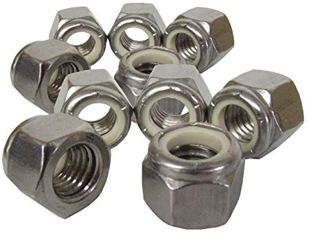 10 x Nylon Insert 3/8'' Steel Imperial UNF Locking Nuts,