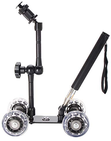 BliliDIY Carrello Per Pattini A Scorrimento Su Rotaia Carrello Per Macchina Fotografica Dslr Videocamera Con Braccio Magico Per Selfie