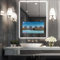 Haocrown 24x32 Inch Bathroom Vanity Mirror with 21.5 Touch Screen Smart TV, Streaming Apps, Weather Clock Date, 3 Color Dimmable LED Light, Anti-Fog Wi-Fi Bluetooth HDMI, Vertical Wall Mounted (2025)