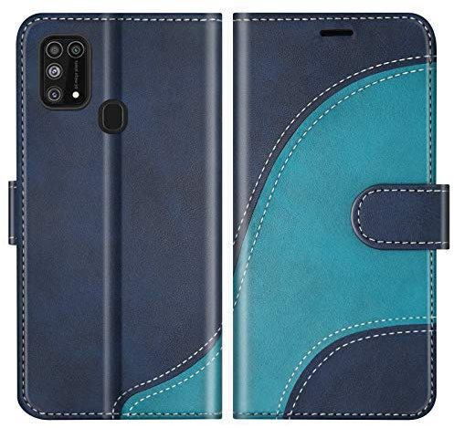 BoxTii Cover per Galaxy M31, Custodia in PU Pelle Portafoglio per Samsung Galaxy M31, Magnetica Cover a Libro con Slot per Schede, Blu