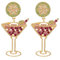 Handmade Champagne Wine Glass Dangle Earrings Colorful Shining Rhinestone Crystal Wine Bottle Earrings for Women Jewelry, Rhinestone, Rhinestone