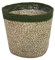 Maceta de yute con borde verde de Bangladesh para flores, ideal como regalo