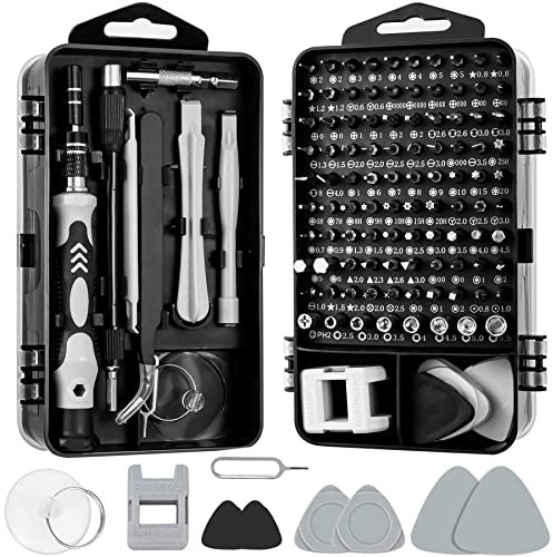 Retoo Lot de 115 en 1 Tournevis de Précision en acier, mini outil de réparation pour électronique, ordinateur portable, smartphone, kit de réparation électronique professionnel, 98 bit