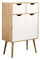 Home Source Sideboard Storage Cabinet, 2 Door, 2 Drawer Cupboard, Solid Wood Legs, Oak Effect White, Scandi Style