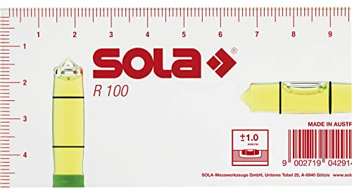 SOLA Petit niveau à bulle R100 - Dimensions : 100 x 50 x 15 mm