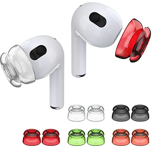 Woocon 5 Paar AirPods 3 Ohrstöpsel, Silikon, kompatibel mit AirPods 3. Generation 2021, zusätzliche Aufbewahrungstasche, nicht in Ladekoffer geeignet