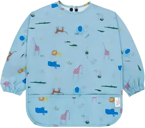 Yum Yum's Baby Coverall Silicone Weaning Bib - Waterproof, Easy Clean & Comfortable - Long Sleeve Bib for 6-12 Months - Multi-Functional Toddler Apron for Mess-Free Feeding