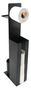 Spirella Combiné WC avec Support Smartphone Acier & Bambou Yoni Noir Mat