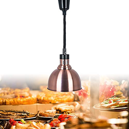 Lampe Chauffante Cuisine, Lampe Chauffante Restaurant pour Buffet Chauffant, Restauration Chauffe Plat Buffet, Ampoule 250W et Abat-Jour 25cm, Bronze Rouge(Size:1pcs)