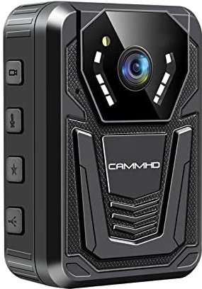 CAMMHD F6-128GB 4K-Körperkamera, arbeitet 12–14 Stunden und hat Ultra-Nachtsicht, wasserdichte Body Cam mit Audio- und Videoaufzeichnung, H.265-Videocode Polizei Bodycam für die Strafverfolgung