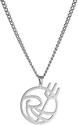 VASSAGO Poseidon Dreizack Halskette für Männer Frauen Edelstahl Ukrainischer Dreizack Neptun Welle Anhänger Welle Halskette Griechenland Amulett Anker Schmuck Geschenk, Edelstahl