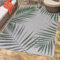 Carpetsale24 In & Outdoor Teppich Wetterfest Skandinavischer Design Grün 80 x 150 cm Läufer - Waschbarer Küchenteppich Wesserfest Palmen DesignFlachgewebe Teppiche für Balkon Terrasse Küche Wohnzimmer