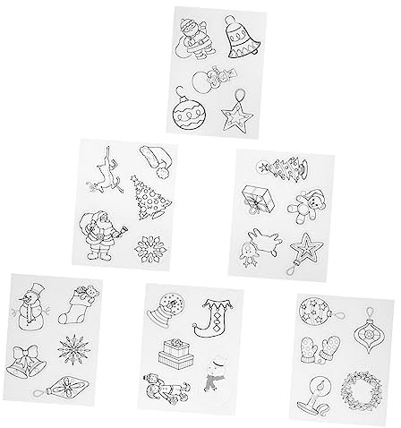 Weihnachten 1 Set Weihnachts-Schrumpffolie Diy-Kits Durchsichtige Kunststofffolien Sandpapier-Set Schrumpffolie Schrumpffolie Diy-Weihnachts-Schrumpffolie Schrumpffolienmaterial