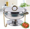 XUEMANSHOP 4L Chafing Dish, Round Chafing Dish Set in acciaio inox a buffet Chafer con coperchio a specchio per credenze, piccoli pranzi in hotel