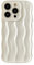 Caseative for iPhone 15 Pro Case,Water Ripple Pattern Curly Wave Frame Soft Compatible with iPhone Case (White,iPhone 15 Pro)