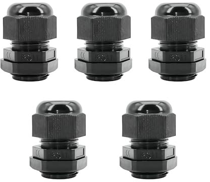 Qrity 5 Pcs PG11 Cable Gland Waterproof, IP68 Waterproof, Cable Glands, Nylon Cable Gland Joints, Cable Connectors, for 5mm-10mm Dia Cable Wire