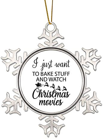 Zitat Zinn Schneeflocke Weihnachtsschmuck Backen Sachen Und Uhr Weihnachtsfilme Ornamente für Weihnachtsbaum Hängende Dekoration Xmas Metall Andenken Urlaub Souvenir Neujahr Geschenke für Familie