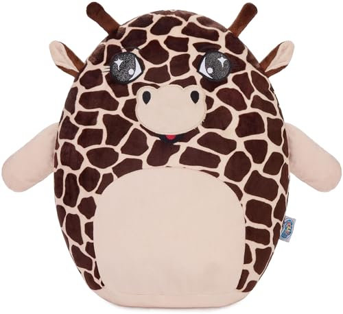 SQUISHBRUBIES Gigi die Giraffe - 35 cm Kuscheltier - Superweiches Plüsch Stofftier - Plüschtier zum Kuscheln, Verschenken und Sammeln - Braun und Beige