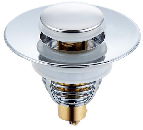 Cokomono Waschbeckenstöpsel (32-42mm), Abflusssieb Ablaufgarnitur Stöpsel Waschbecken, Messing Bounce Core Push-Type Drain Plug, Universal Abflussstopfen, Sink Stopper Ersatz für Bad und Küche