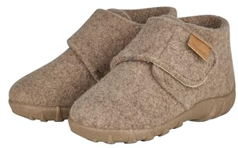Sterntaler Hausschuhe uni - Unisex Hausschuhe aus Wollfilz - Baby und Kinder Hüttenschuh mit rutschfester Sohle - Kindergarten Pantoffeln mit Klettverschluss
