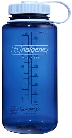Nalgene Water Bottle - Lightweight Sustain Tritan BPA-Free Shatterproof Bottle for Backpacking, Hiking, Gym, 32 OZ, Wide Mouth, Indigo