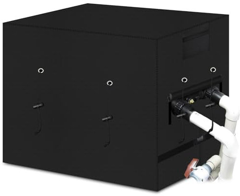 GJMZTQG Heavy Duty Outdoor Pool Heat Pump Cover, 600D Waterproof UV Resistant Anti-Fading, Black, 40 L x 34 W x 31 H