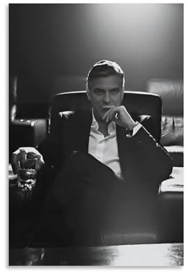 XINTOUYAN George Clooney Schauspieler-Poster (5) (1) Kunstwerke auf Leinwand, Wandkunstdrucke, moderne Dekoration, 40 x 60 cm