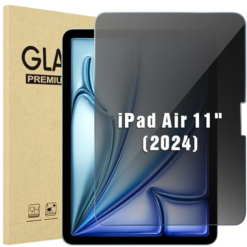 ProCase Sichtschutz Schutzfolie für iPad Air 11 M3 2025/M2 2024, Panzerglas Folie Displayschutz Blickschutz Privacy Schutzglas Anti-Spy Screen Protector Privat Blickschutzfolie- 1 Stück