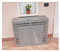 Cache Climatiseur Extérieur en Aluminium | Toutes Les Tailles et Couleurs (Gris Inox RAL 9006, 90 H x 90 L x 44 P)